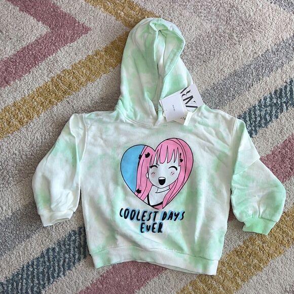 ZARA Kids | Mid-Green | TIE DYE ANIME SWEATSHIRT - Picture 4 of 8